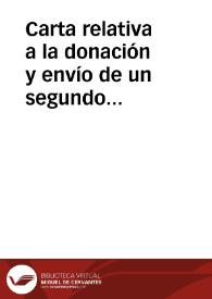 Portada:Carta relativa a la donación y envío de un segundo epígrafe romano hallado en Brunete.