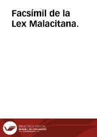 Portada:Facsímil de la Lex Malacitana.