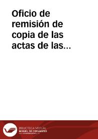 Portada:Oficio de remisión de copia de las actas de las sesiones celebradas el 30 de de abril y 31 de mayo por la Ciomisión de Monumentos de Málaga.