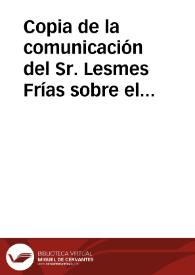 Portada:Copia de la comunicación del Sr. Lesmes Frías sobre el ensanche de Pamplona y su influencia en la iglesia de San Ignacio de Loyola.