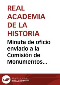 Portada:Minuta de oficio enviado a la Comisión de Monumentos de Navarra en la que se desaconseja la instalación de una sillería de coro de factura moderna en el Monasterio de la Oliva.