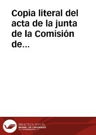 Portada:Copia literal del acta de la junta de la Comisión de Monumentos de Sevilla en la que consta el acuerdo alcanzado sobre el antiguo acueducto conocido como los Caños de Carmona.