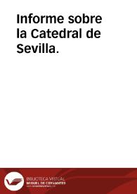 Portada:Informe sobre la Catedral de Sevilla.