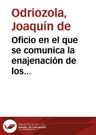 Portada:Oficio en el que se comunica la enajenación de los revellines y aspillerados de las puertas de Santiago, San Martín y San Andrés.