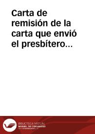 Portada:Carta de remisión de la carta que envió el presbítero de Santa María de Queralt, Esteban Puig, al cuñado de López de Ayala, Ramón Morenes Alesson sobre el descubrimiento de una necrópolis de sepulcros de fosa. López de Ayala intentó que los cráneos fuesen a parar a la Academia, pero el descubridor se negó a ello.