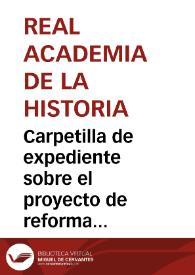 Portada:Carpetilla de expediente sobre el proyecto de reforma de la plaza de Zocodover.