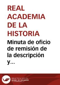 Portada:Minuta de oficio de remisión de la descripción y fotografía del escudo llamado de Diana enviado por Vicente Boix y que conserva Vicente Tortosa y Cerdá.