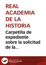Portada:Carpetilla de expediente sobre la solicitud de la Comisión de Monumentos de Valladolid para que la iglesia de San Cebrián de Mazote sea declarada Monumento Nacional.