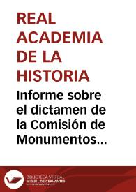 Portada:Informe sobre el dictamen de la Comisión de Monumentos de Zamora a favor de la demolición de la torre del Salvador.