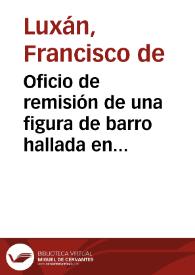 Portada:Oficio de  remisión de una figura de barro hallada en una tumba de Costa Rica