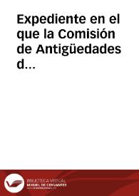 Portada:Expediente en el que la Comisión de Antigüedades de Orihuela reclama a la Real Academia que cubra gastos de una investigación