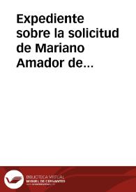 Portada:Expediente sobre la solicitud de Mariano Amador de que su nombramiento como Correspondiente de la Historia sea comunicado por la Academia a la Comisión de Monumentos de Álava.