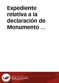 Portada:Expediente relativa a la declaración de Monumento Nacional de la Colegiata y Claustro de Santillana del Mar.