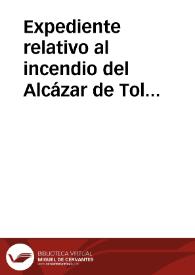 Portada:Expediente relativo al incendio del Alcázar de Toledo.