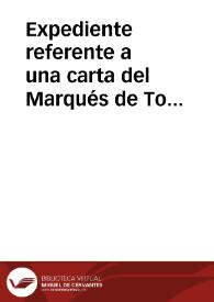 Portada:Expediente referente a una carta del Marqués de Torres Cabrera sobre el hallazgo de unas tumbas en Fuente del Maestre en Badajoz