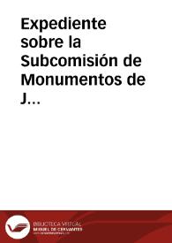 Portada:Expediente sobre la Subcomisión de Monumentos de Jerez de la Frontera.