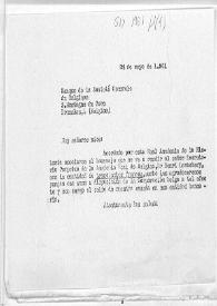 Portada:Minuta de la carta en la que se paga la suma de tres francos a favor de la comisión organizadora del homenaje a Henri Lavachery.