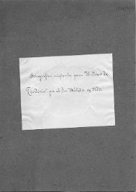 Portada:Carpetilla de expediente sobre las fotografías del disco de Teodosio para la publicación de José Ramón Mélida.