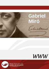 Portada:Gabriel Miró / director Miguel Ángel Lozano Marco