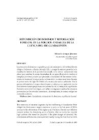 Portada:Refundición de dominios y repoblación forestal en la porción andaluza de la cuenca del río Guadalentín / Eduardo Araque Jiménez