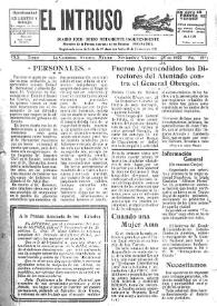 Portada:Diario Joco-serio netamente independiente. Tomo VXX, núm. 1911, viernes 25 de noviembre de 1927 [sic]