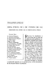 Portada:Junta pública de 3 de febrero de 1943 : Recepción del Excelentísimo Sr. D. Emilio García Gómez / V. Castañeda