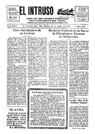 Portada:Diario Joco-serio netamente independiente. Tomo XXVI, núm. 2087, martes 19 de junio de 1928