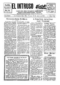 Portada:Diario Joco-serio netamente independiente. Tomo XXVI, núm. 2096, viernes 29 de junio de 1928