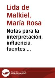 Portada:Notas para la interpretación, influencia, fuentes y texto del \"Libro de buen amor\" / María Rosa Lida de Malkiel