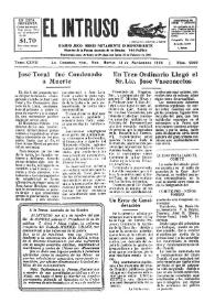 Portada:Diario Joco-serio netamente independiente. Tomo XXVII, núm. 2302, martes 13 de noviembre de 1928