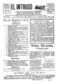 Portada:Diario Joco-serio netamente independiente. Tomo XXVII, núm. 2336, viernes 21 de diciembre de 1928