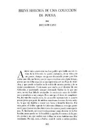 Portada:Breve historia de una Colección de poesía / por José Luis Cano