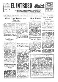 Portada:Diario Joco-serio netamente independiente. Tomo XXVII, núm. 2382, viernes 15 de febrero de 1929
