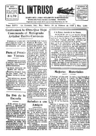 Portada:Diario Joco-serio netamente independiente. Tomo XXVII, núm. 2391, martes 26 de febrero de 1929