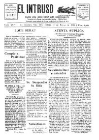 Portada:Diario Joco-serio netamente independiente. Tomo XXVIII, núm. 2408, domingo 17 de marzo de 1929