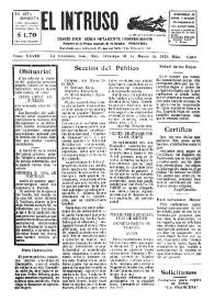 Portada:Diario Joco-serio netamente independiente. Tomo XXVIII, núm. 2418, domingo 31 de marzo de 1929
