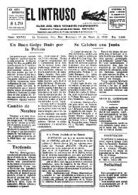 Portada:Diario Joco-serio netamente independiente. Tomo XXVIII, núm. 2460, domingo 19 de mayo de 1929