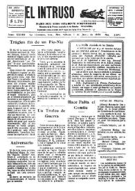 Portada:Diario Joco-serio netamente independiente. Tomo XXVIII, núm. 2471, sábado 1 de junio de 1929