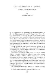 Portada:Existencialismo y moral (un libro de Simone de Beauvoir) / por Eugenio Frutos