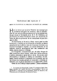 Portada:Victorias de Carlos V. Serie de cuadros de la Embajada de España en Londres / F. J. Sánchez Cantón