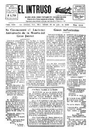 Portada:Diario Joco-serio netamente independiente. Tomo XXV, núm. 2513, sábado 20 de julio de 1929