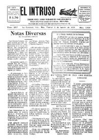 Portada:Diario Joco-serio netamente independiente. Tomo XXV, núm. 2524, viernes 2 de agosto de 1929
