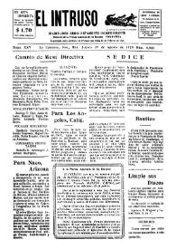 Portada:Diario Joco-serio netamente independiente. Tomo XXV, núm. 2547, jueves 29 de agosto de 1929