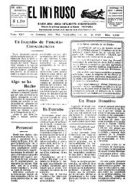 Portada:Diario Joco-serio netamente independiente. Tomo XXV, núm. 2550, domingo 1 de septiembre de 1929