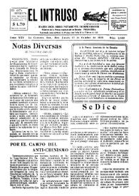 Portada:Diario Joco-serio netamente independiente. Tomo XXV, núm. 2582, jueves 10 de octubre de 1929
