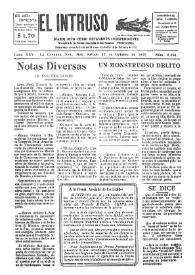 Portada:Diario Joco-serio netamente independiente. Tomo XXV, núm. 2584, sábado 12 de octubre de 1929
