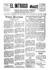 Portada:Diario Joco-serio netamente independiente. Tomo XXVI, núm. 2620, domingo 24 de noviembre de 1929