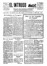 Portada:Diario Joco-serio netamente independiente. Tomo XXVI, núm. 2621, martes 26 de noviembre de 1929