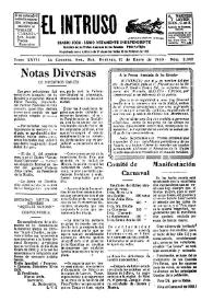 Portada:Diario Joco-serio netamente independiente. Tomo XXVII, núm. 2660, domingo 12 de enero de 1930