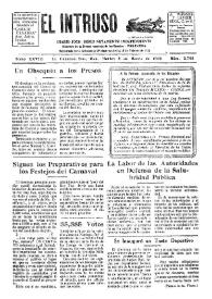 Portada:Diario Joco-serio netamente independiente. Tomo XXVIII, núm. 2703, martes 4 de marzo de 1930